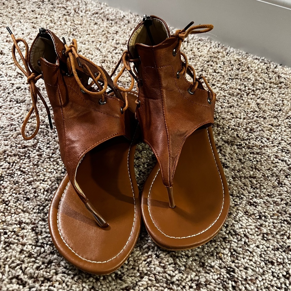 Women's Sandals, Camel, Size 10